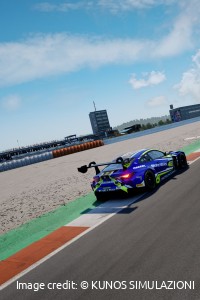 BMW M4 GT3 on the curb with VR 46 in the distance