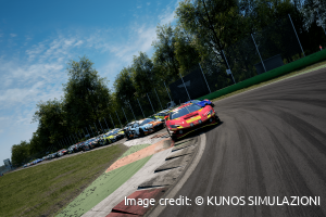 Monza turn 1 with cars