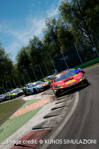 Monza turn 1 with cars